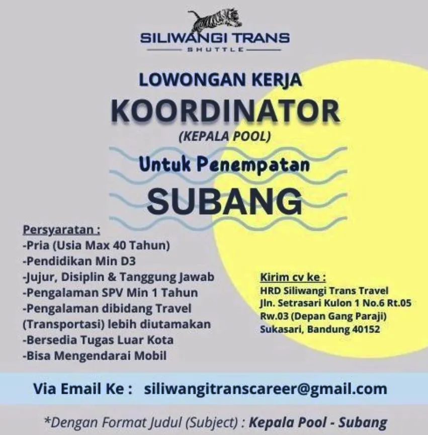 Lowongan Kerja Siliwangi Trans Subang